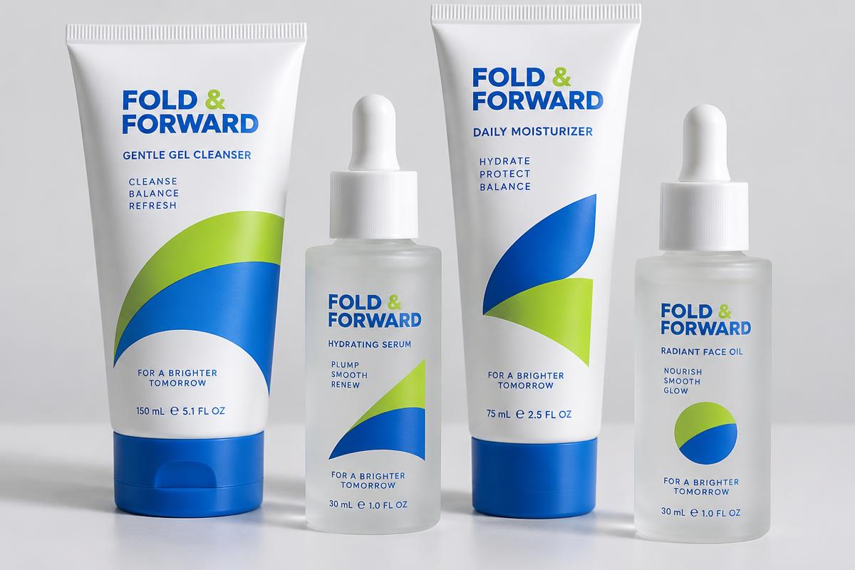 Tubes & droppers concept with FOLD & FORWARD branding